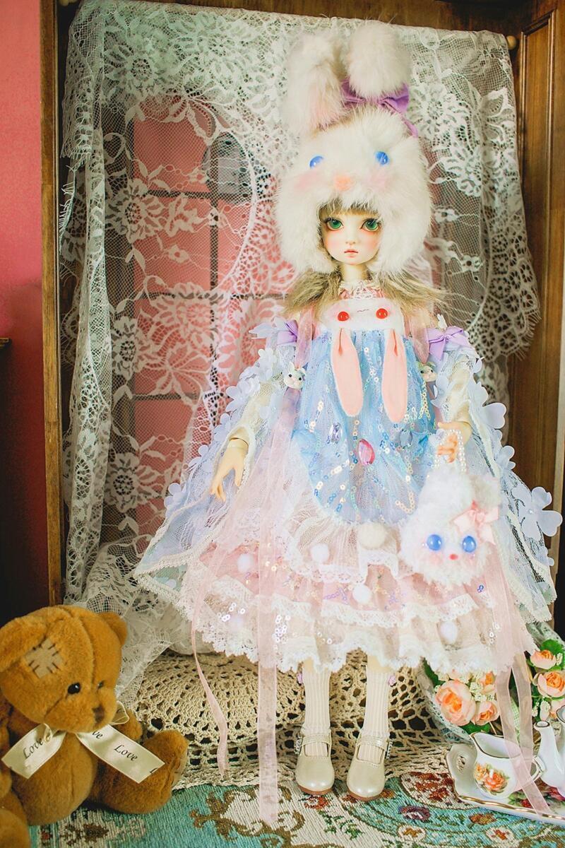 Bunny faery lolita dress for dolls