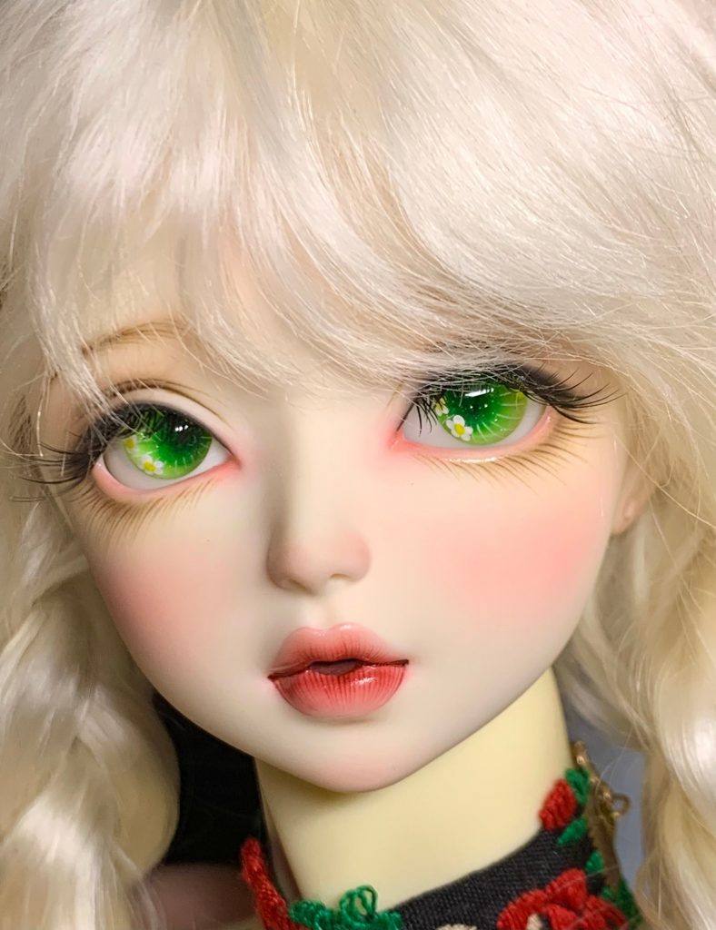 Delicate flower green mix color BJD doll eyes