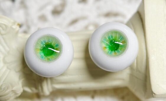 Delicate green mix color BJD doll eyes