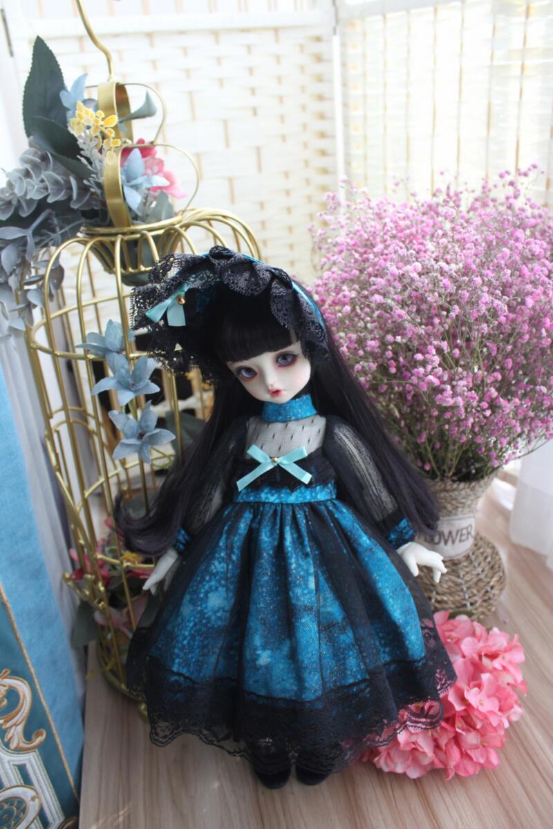Dream Blue Fashion   bjd doll dress with hat