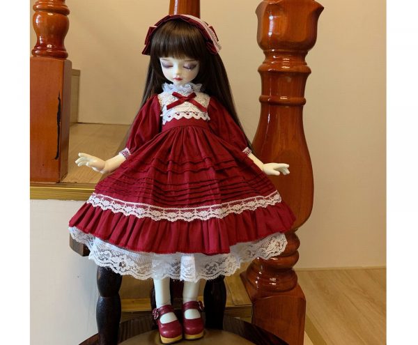 Goth Lolita dress for bjd dolls with print
