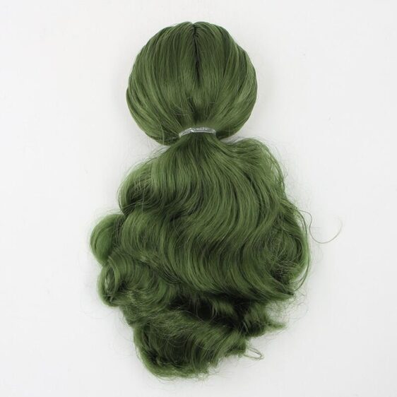 Tea green curly RBL Blythe doll wig with scalp