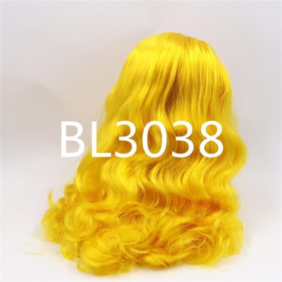 Bright yellow RBL Blythe doll wig with scalp