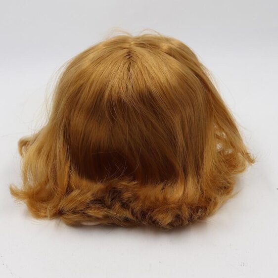 Short dark gold RBL Blythe doll wig with scalp