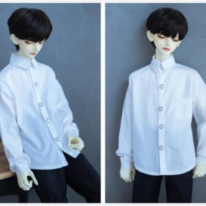 1/4 1/3 SD Shirt BJD Clothes Doll Clothes Ordinary Shirt Girl Doll Blouse Base Shirt for Bjd Doll Black / White