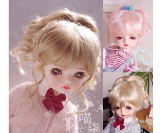 1/3 1/4 1/6 1/8 BJD Short Wig Curly Doll Hair