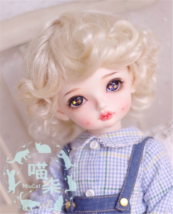 1/3 1/4 1/6 1/8 Bjd Wig Short Doll Wig Curly BJD Wig