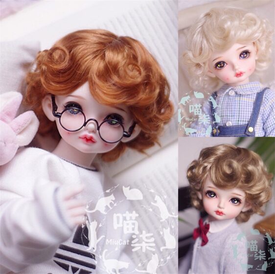 1/3 1/4 1/6 1/8 Bjd Wig Short Doll Wig Curly BJD Wig