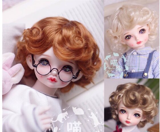 1/3 1/4 1/6 1/8 Bjd Wig Short Doll Wig Curly BJD Wig