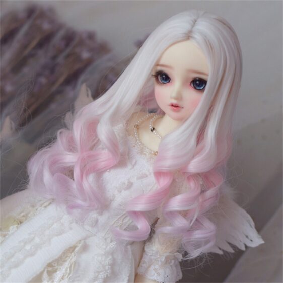 1/3 1/4 1/6 Bjd Gradient Doll Hair 9-10'' 8-9" 7-8" 6-7" Bjd Princess Curly Hair Long Wavy Wig Long Curly Hair Doll Curls Customs Make Color