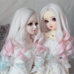 1/3 1/4 1/6 Bjd Gradient Doll Hair 9-10'' 8-9" 7-8" 6-7" Bjd Princess Curly Hair Long Wavy Wig Long Curly Hair Doll Curls Customs Make Color