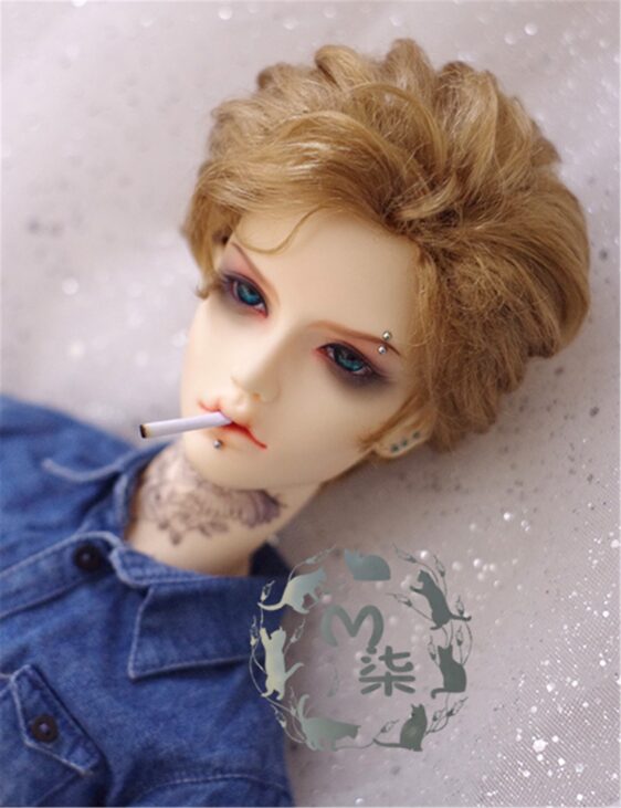 1/3 1/4 1/6 BJD Short Wig Curly Doll Hair for Boy Doll