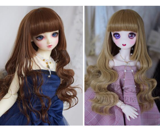 1/3 1/4 1/6 BJD Wavy Wig With Bangs for Dolls