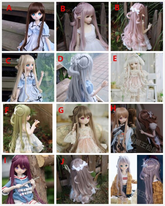 1/3 1/4 1/6 BJD Wig Long Curly Hair Wavy Wigs