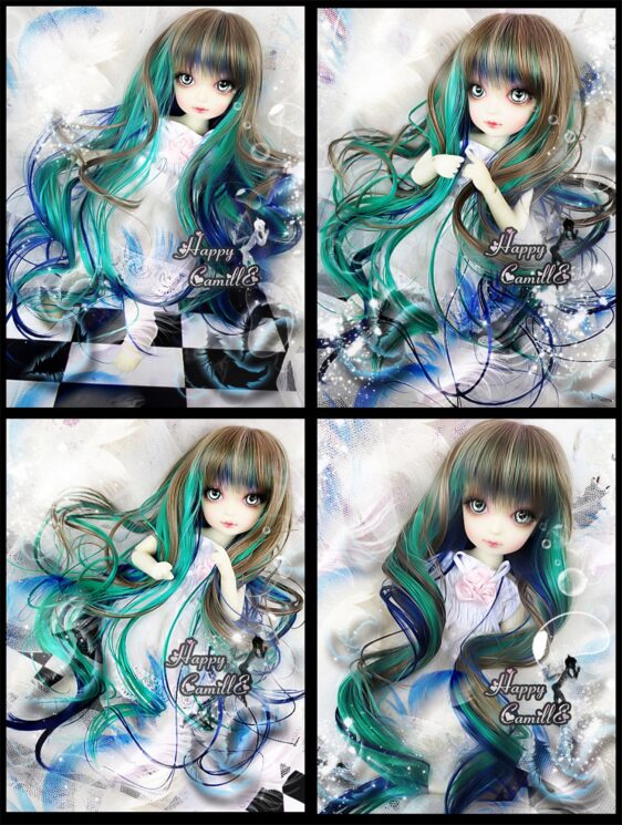 1/3 & 1/4 BJD Peacock Princess Dream Wig – Long Curly & Heat Resistant