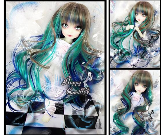 1/3 & 1/4 BJD Peacock Princess Dream Wig – Long Curly & Heat Resistant