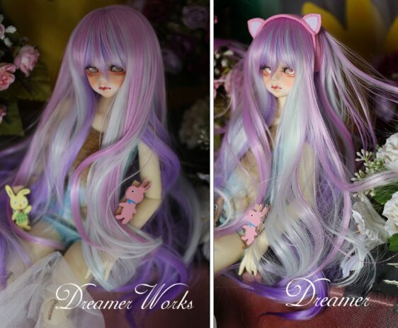 1/3 & 1/4 Magic Color Long Wavy BJD Wig – Heat-Resistant & Stylish