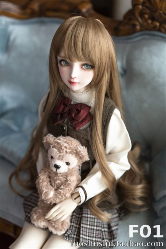 1/3 Bjd Doll Wavy Wig with Hand braided