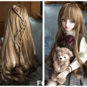 1/3 Bjd Doll Wavy Wig with Hand braided