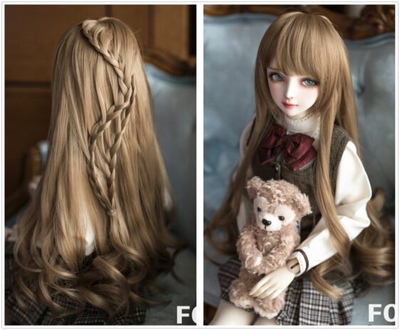 1/3 Bjd Doll Wavy Wig with Hand braided