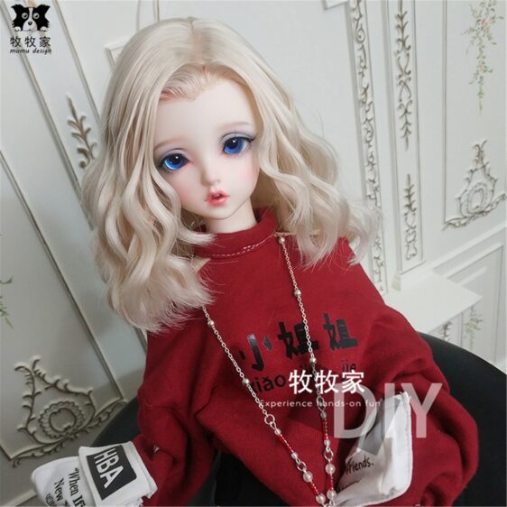 1/3 BJD Wig 1/4 MSD Wig Short Doll Wig Curly BJD Wig