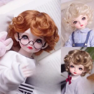 1/3 1/4 1/6 1/8 Bjd Wig Short Doll Wig Curly BJD Wig