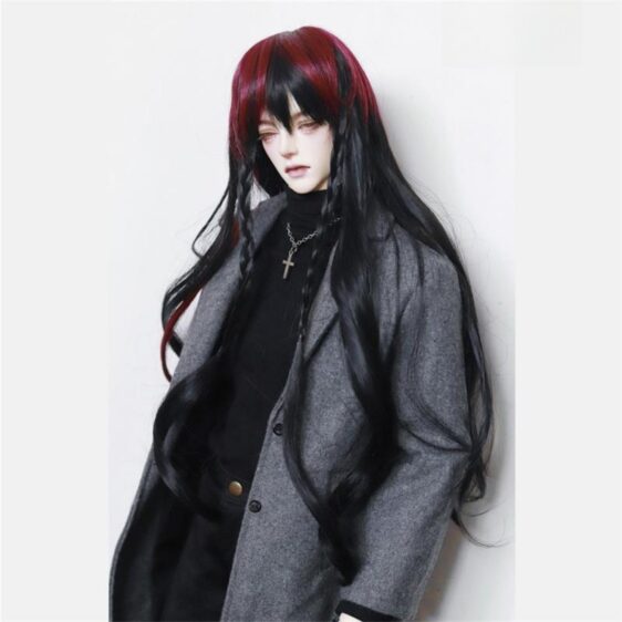 8-9" BJD Wig Long Doll Wig with pigtail 1/3 SD Doll Accessories