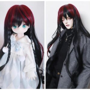 8-9" BJD Wig Long Doll Wig with pigtail 1/3 SD Doll Accessories