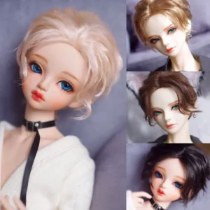 Bjd Doll Wig 1/6 1/4 1/3 Bjd Wig Doll Short Curly Wavy Wig