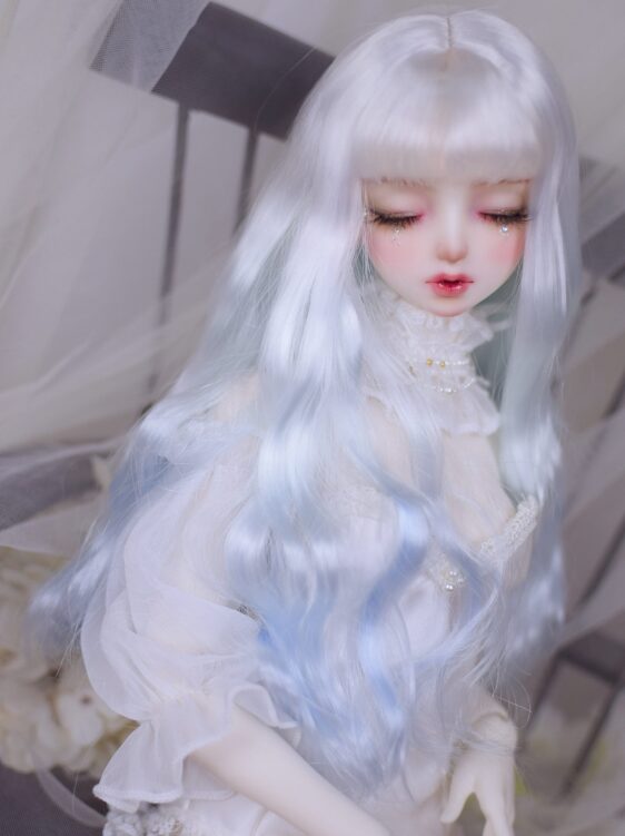 BJD Curly Hair Wig - Super Soft Gradient Color Wig for Dolls