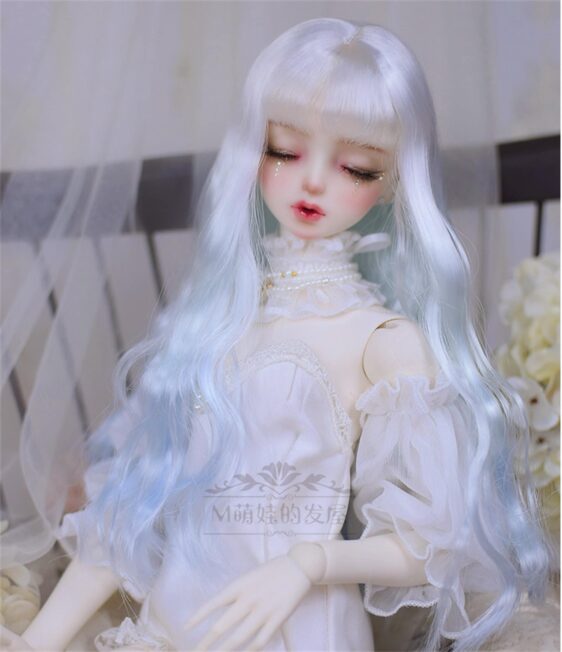 BJD Curly Hair Wig - Super Soft Gradient Color Wig for Dolls