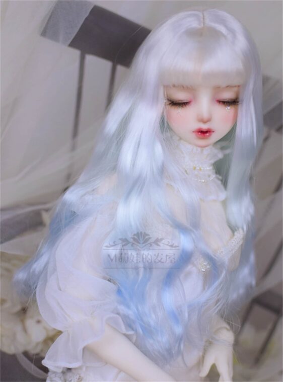 BJD Curly Hair Wig - Super Soft Gradient Color Wig for Dolls