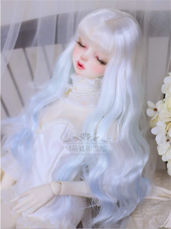 BJD Curly Hair Wig - Super Soft Gradient Color Wig for Dolls