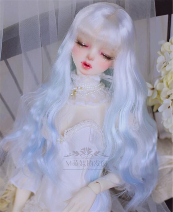 BJD Curly Hair Wig - Super Soft Gradient Color Wig for Dolls