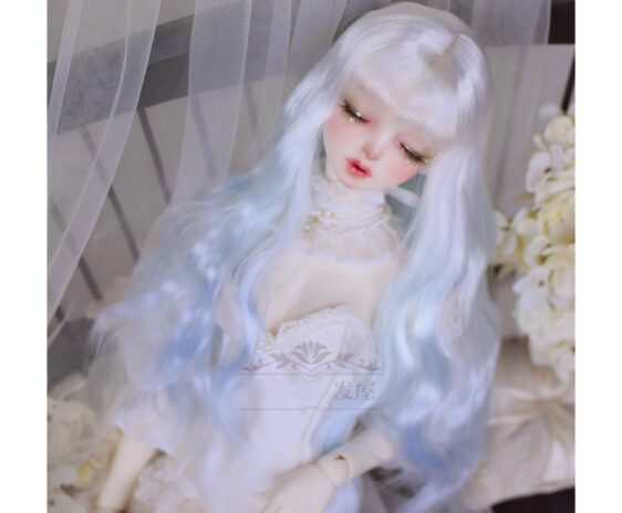 BJD Curly Hair Wig - Super Soft Gradient Color Wig for Dolls