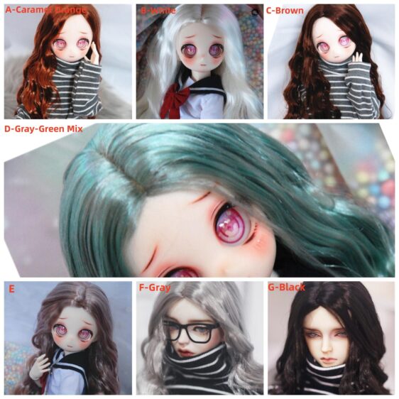 BJD Curly Wig – Long Wavy Doll Hair  for 1/3 1/4 1/6 Smart Doll