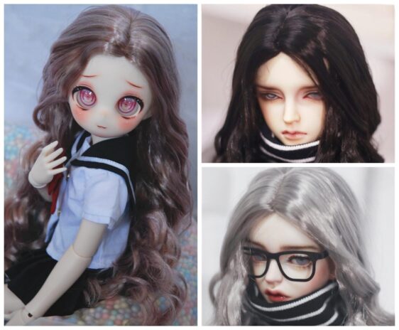 BJD Curly Wig – Long Wavy Doll Hair  for 1/3 1/4 1/6 Smart Doll