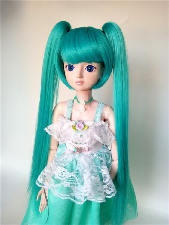 BJD Doll Double ponytail wig 1/3 1/4 1/6 Cosplay Long hair, SD Doll wig