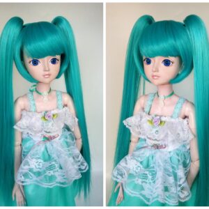 BJD Doll Double ponytail wig 1/3 1/4 1/6 Cosplay Long hair, SD Doll wig