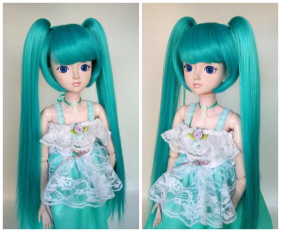 BJD Doll Double ponytail wig 1/3 1/4 1/6 Cosplay Long hair, SD Doll wig