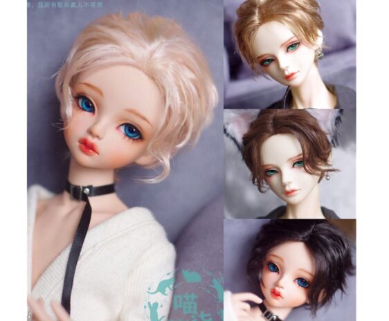 Bjd Doll Wig 1/6 1/4 1/3 Bjd Wig Doll Short Curly Wavy Wig