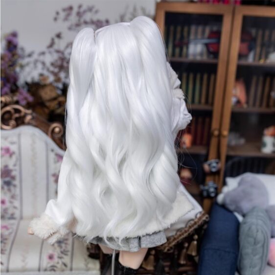 BJD Long Curly Wig with Double Ponytails – Perfect for 1/3, 1/4, 1/6 Dolls