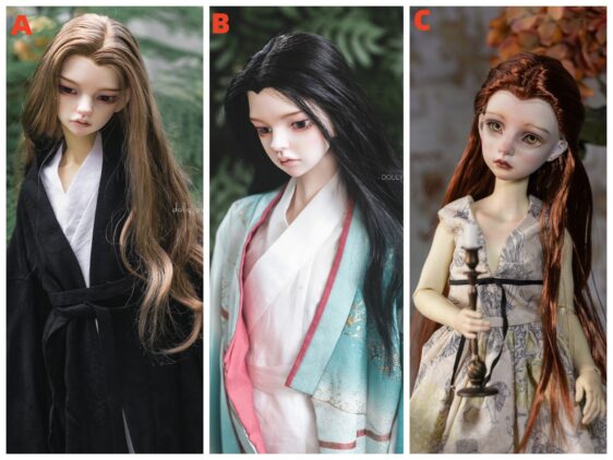 BJD Long Hair Wig – Perfect for 1/3, 1/4, 1/6 Dolls