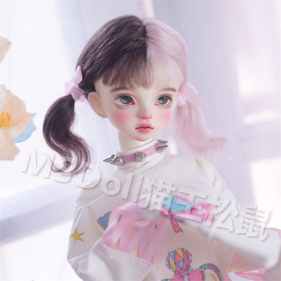 BJD Mohair Wig – Double Ponytail Wavy Braids for 1/3 1/4 1/6 Dolls