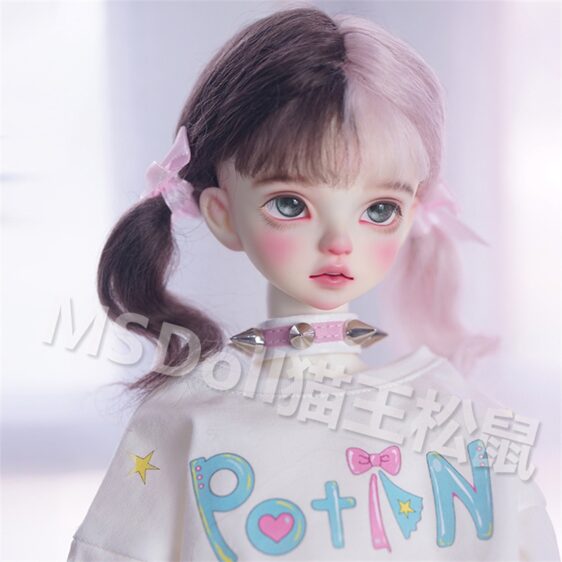 BJD Mohair Wig – Double Ponytail Wavy Braids for 1/3 1/4 1/6 Dolls