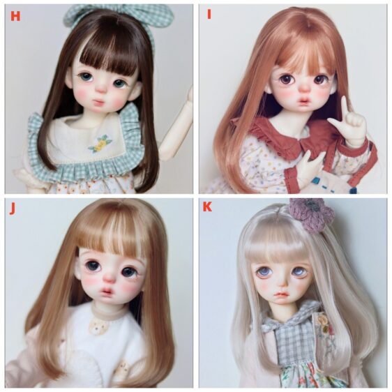 BJD Short Hair Wig | 1/3, 1/4, 1/6, 1/8 BJD Wig for Girl Dolls