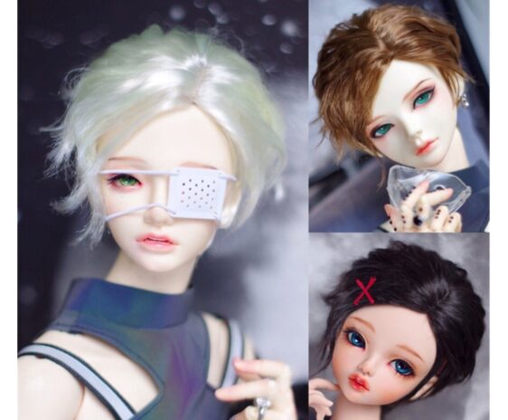 BJD Short Straight Wig for 1/3, 1/4, 1/6 Dolls