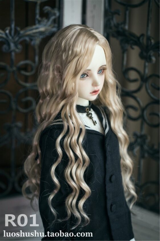 BJD Wavy Long Curly Wig for 1/3, 1/4, 1/6 Poppen