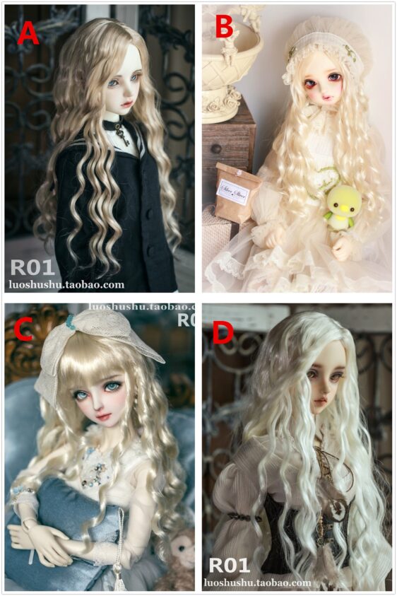 BJD Wavy Long Curly Wig for 1/3, 1/4, 1/6 Dolls