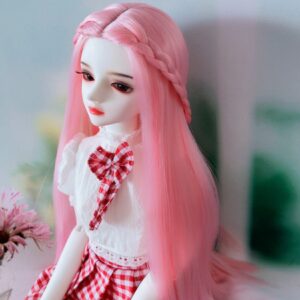 Bjd wig, 1/3 1/4 1/6 1/8 ጠለፈ ልዕልት ረጅም ጥምዝ ፀጉር